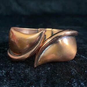 Vintage Copper RENOIR Hinged Cuff Bracelet  SIGNED